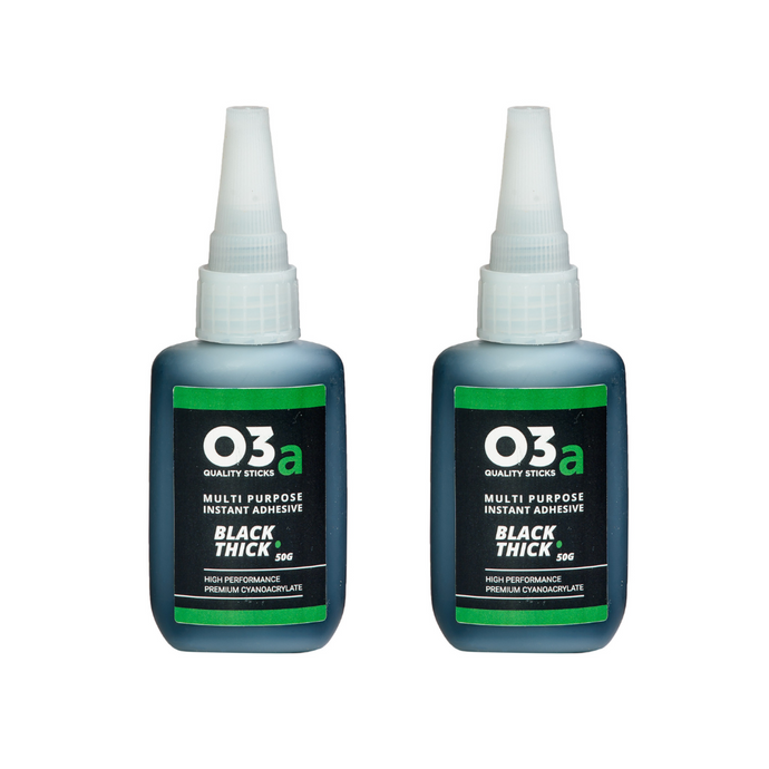 O3a Cyanoacrylate Adhesive, Black, Thick, 50g - Twin Pack - ROW